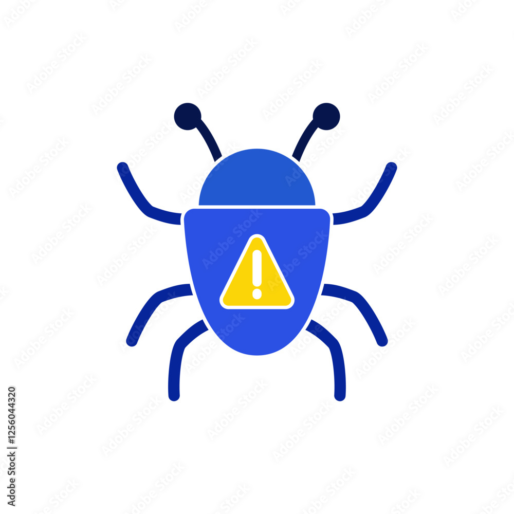 bug icon with exclamation mark, simple flat style, illustration, logo sign symbol pictogram template, for ui or ux isolated on white for mobile app, editable bug icon with exclamation mark, simple flat style, illustration, logo sign symbol pictogram template, for ui or ux isolated on white for mobile app, editable