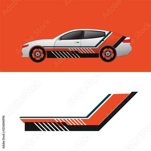 Vector design decal livery wrap body private car.