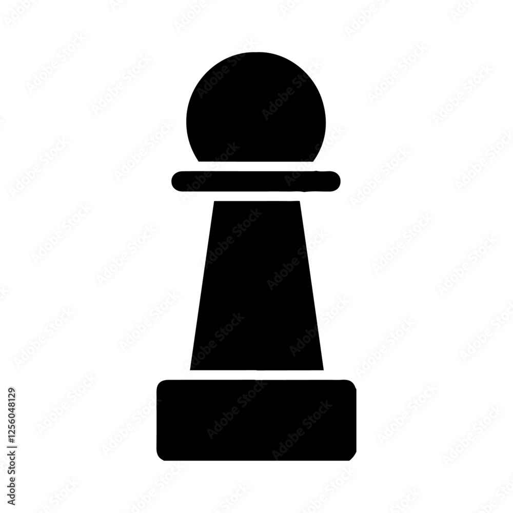 chess pawn icon Flat symbol set outline chess pawn icon Flat symbol set outline