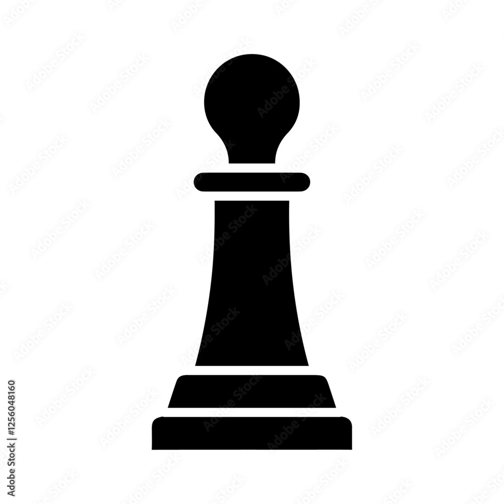 chess pawn icon Flat symbol set outline chess pawn icon Flat symbol set outline