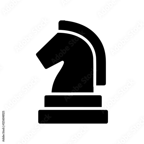 chess knight icon Flat symbol set outline