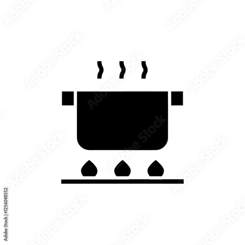 cooking pot icon Flat symbol set outline