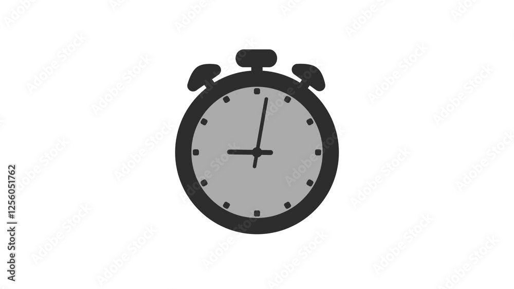 Clock isolated animated, Stopwatch face clock animation black color Clock isolated animated, Stopwatch face clock animation black color