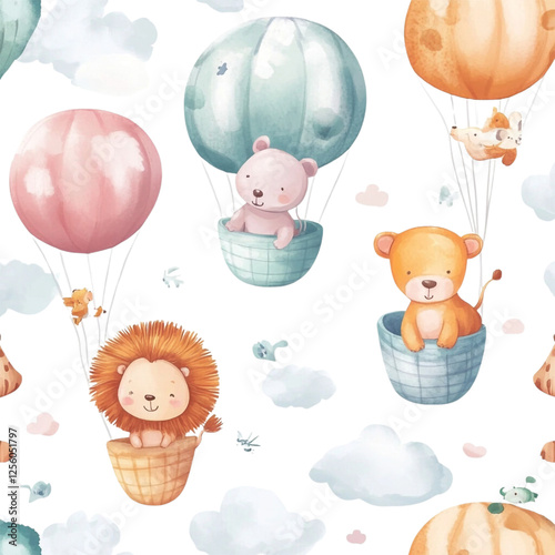Adorable Animals Soaring in Hot Air Balloons A Whimsical Adventure