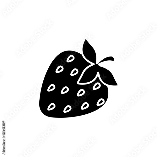 strawberry icon Flat symbol set outline