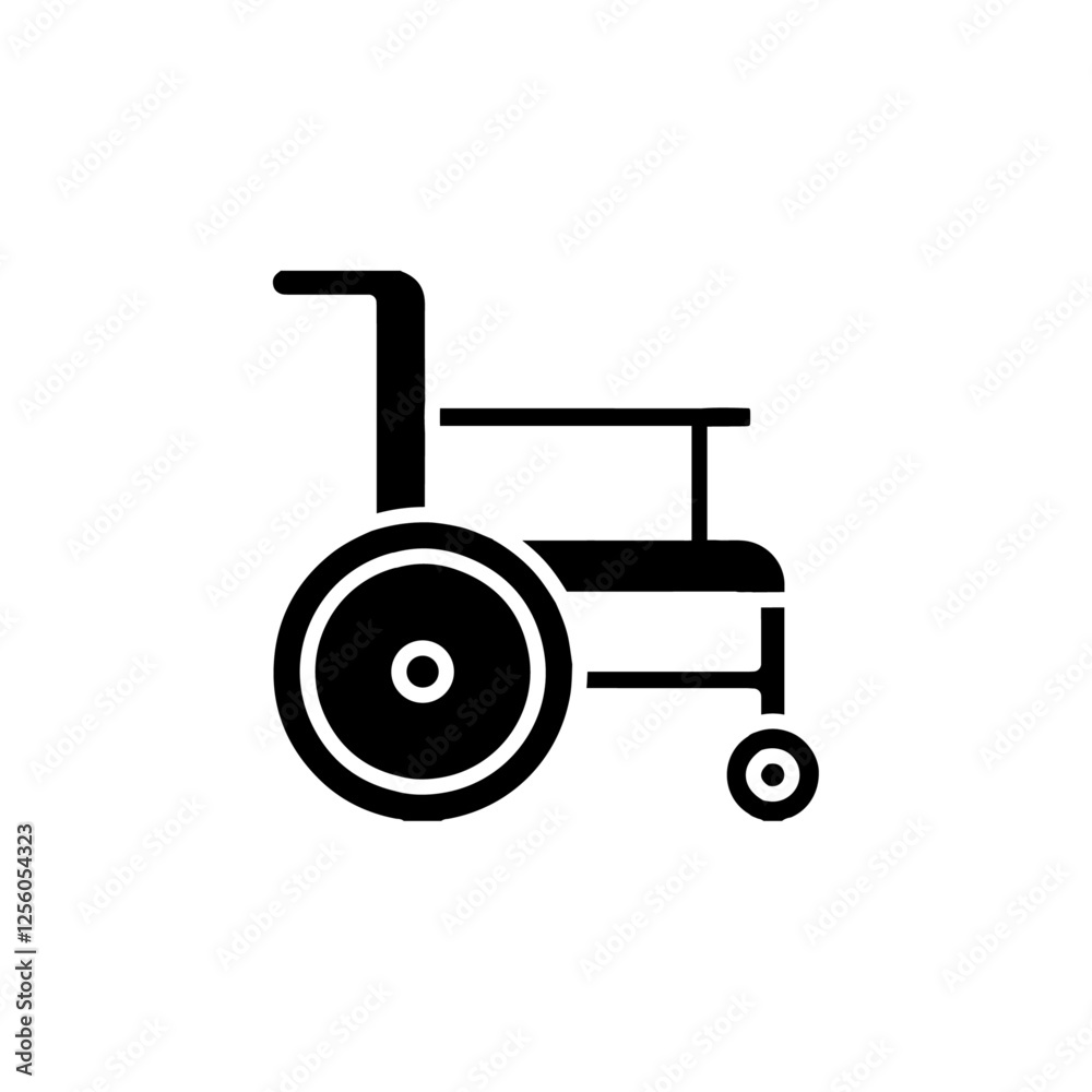 wheel chair icon Flat symbol set outline wheel chair icon Flat symbol set outline