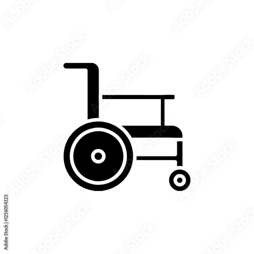 wheel chair icon Flat symbol set outline