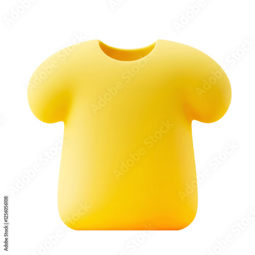 Vibrant Yellow T-Shirt Icon Against a Black Background