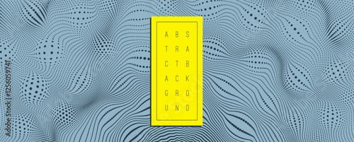 Background with convex forms. Grid surface. Vibrant trendy texture. 3d network design with particles. Cover design template. 3d dynamic vector illustration for banner, flyer, poster or brochure.