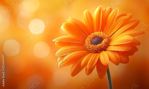 Vibrant orange flower against a bokeh background.