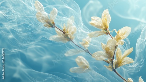 The poetic interweaving of flower branches and light and shadow