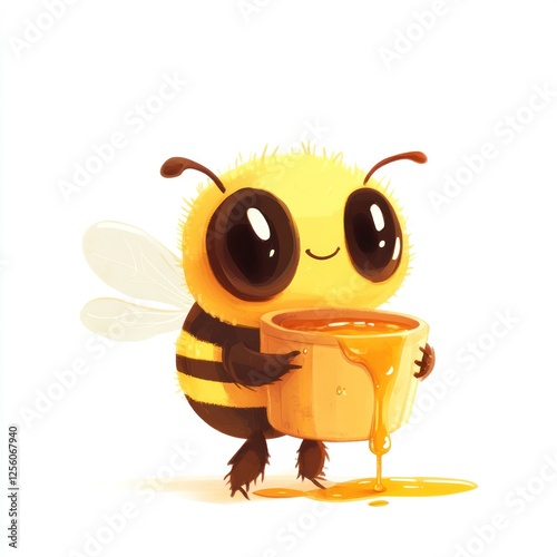 Cute bee holding honey pot (2)