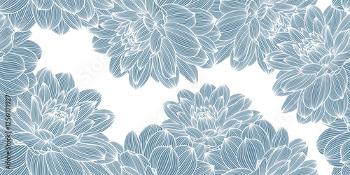 Seamless pattern with flowers dahlia.