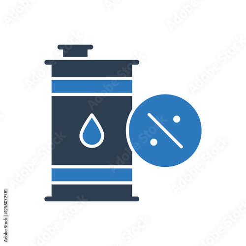 Oil Barrel Percent Icon - Tax Icon
