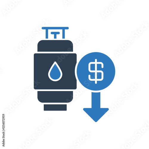 Gas Cylinder Price Down Icon