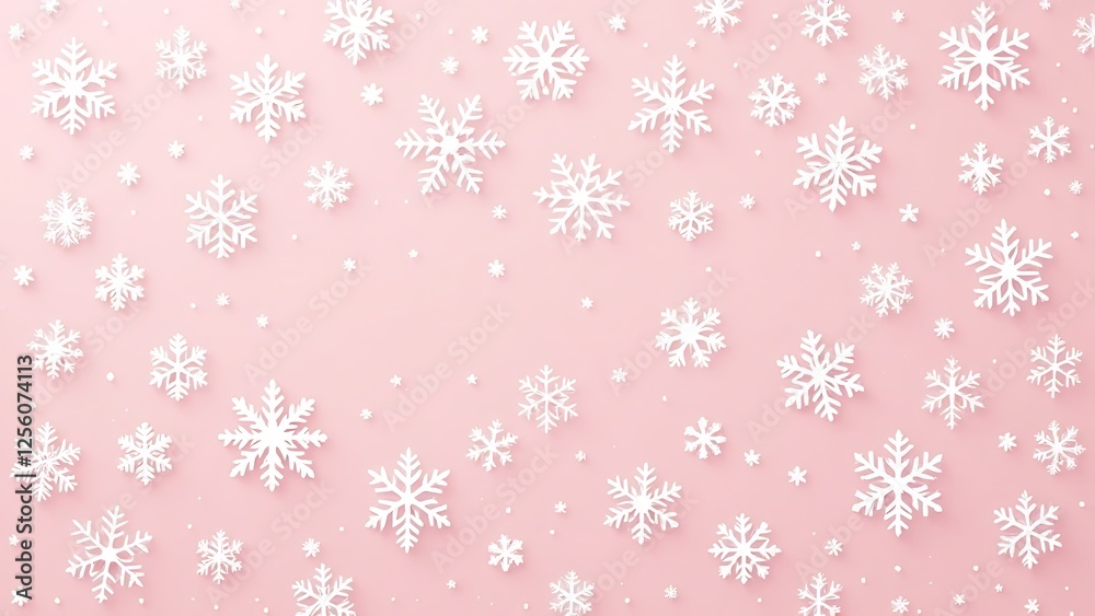 Abstract Snowflakes seamless background. Subtle pattern with small hand-drawn white snowflakes and a blue backdrop. Winter holidays theme Abstract Snowflakes seamless background. Subtle pattern with small hand-drawn white snowflakes and a blue backdrop. Winter holidays theme