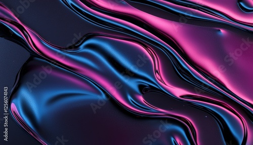 Glowing lines of cyan and fuchsia flowing smoothly, illuminating a dark burgundy background for a warm and vibrant look.