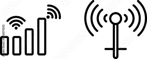 "Signal Icon Representing Connectivity, Network Strength, and Wireless Communication"