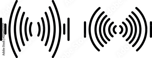 "Sound Waves Icon Representing Audio Signals, Music, and Communication Frequencies"