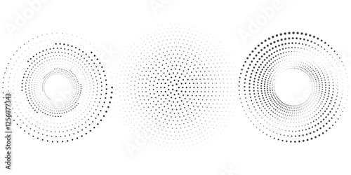 Halftone gradient. Dotted gradient, smooth dots spraying and halftones dot background seamless