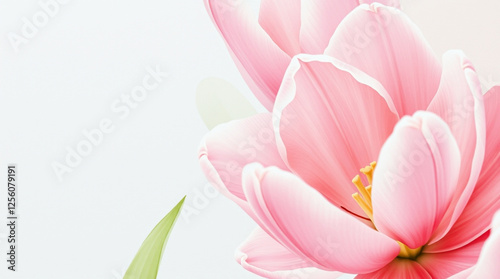 Pink Tulips in Close-up with Soft Colors Representing Spring and Elegance with Copy Space