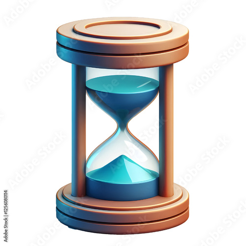 3D Hourglass Icon isolated on white background