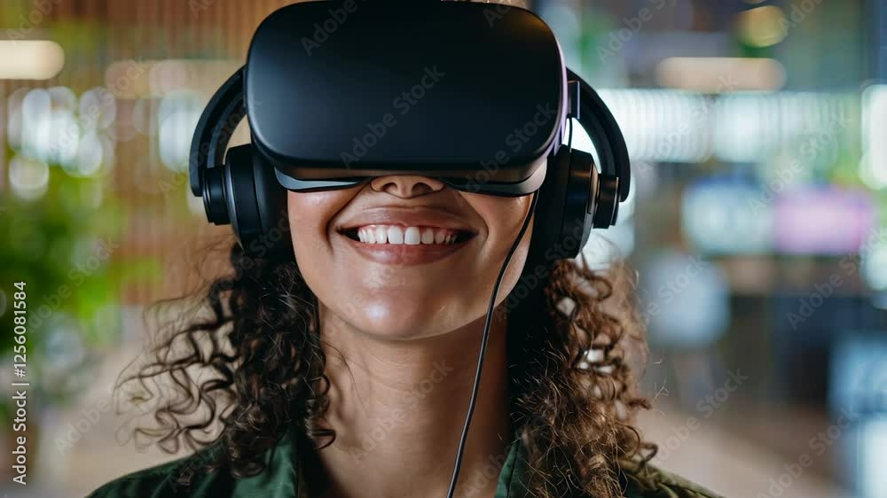 The Woman Enjoying Virtual Reality The Woman Enjoying Virtual Reality