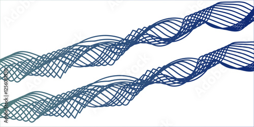 modern design featuring abstract wavy grey and blue lines blending on a white background. Geometric design used for parallel lines pattern and Digital landscape for presentations.