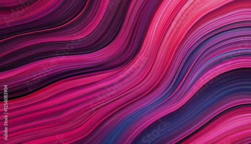 Glowing lines of cyan and fuchsia flowing smoothly, illuminating a dark burgundy background for a warm and vibrant look.