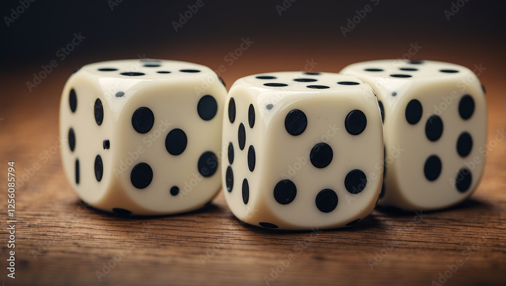 A Pair of Dices with Black Dots Ready for a Game of Luck and Strategy A Pair of Dices with Black Dots Ready for a Game of Luck and Strategy