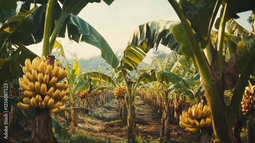 Banana Plantation Paradise: Lush Tropical Banana Trees