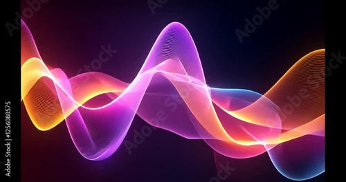 Colorful abstract waves of light flowing in a dark background, creating a vibrant visual effect