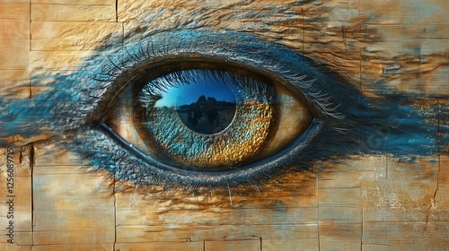 The Eye of Wisdom on Wood Grain