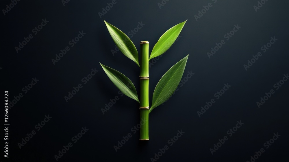 Obraz premium Bamboo Logo Design: Modern Minimalist Icon for Eco-Friendly Branding