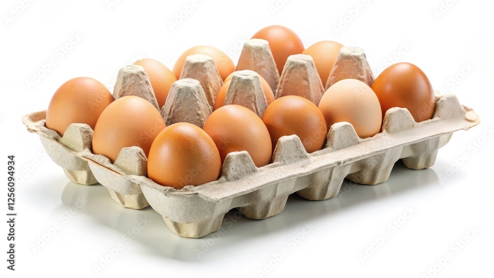 Carton of Eggs on White Background Carton of Eggs on White Background