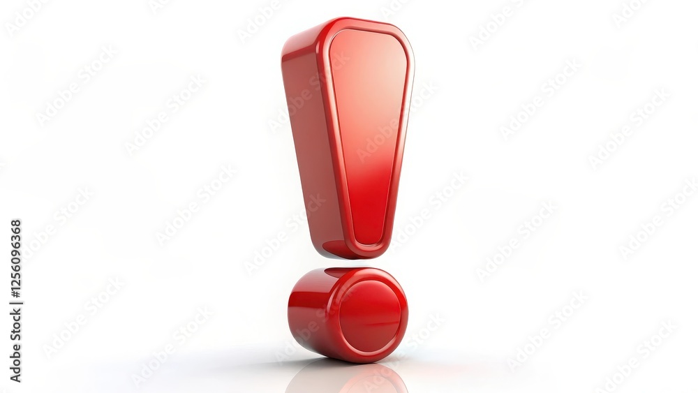 Red Exclamation Mark 3D Render Red Exclamation Mark 3D Render