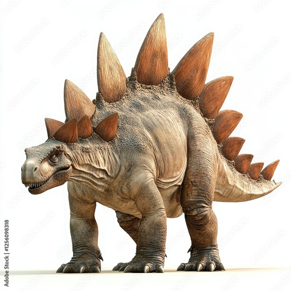 Fototapeta premium Stegosaurus Model Displayed in a Studio Setting for Educational Use