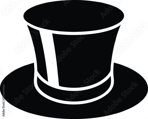 Top hat  silhouette  simple flat vector