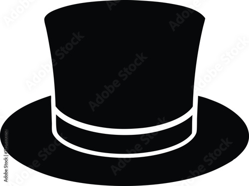 Top hat  silhouette  simple flat vector