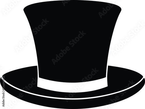 Top hat  silhouette  simple flat vector