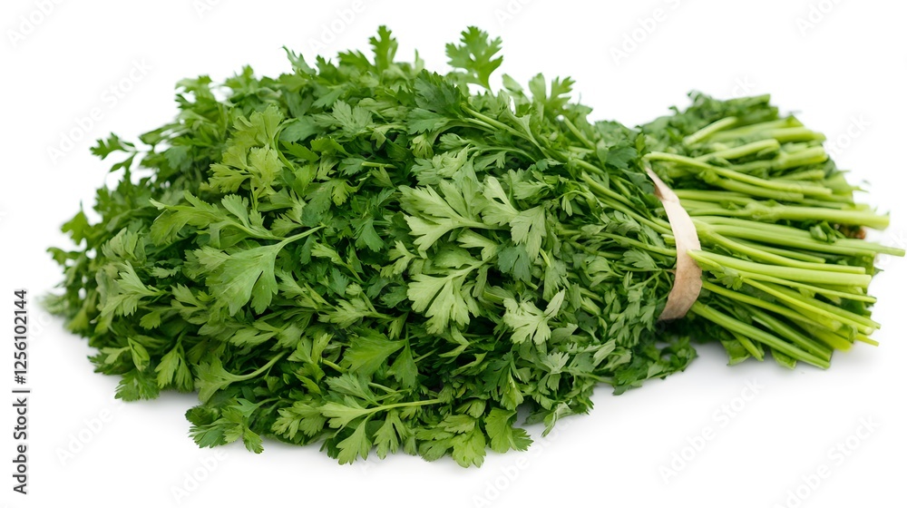 Fresh Parsley Bunch: A vibrant bunch of fresh parsley, tied neatly, showcases its deep green color and delicate leaves, ready to add a burst of flavor and freshness to your culinary creations. Fresh Parsley Bunch: A vibrant bunch of fresh parsley, tied neatly, showcases its deep green color and delicate leaves, ready to add a burst of flavor and freshness to your culinary creations.