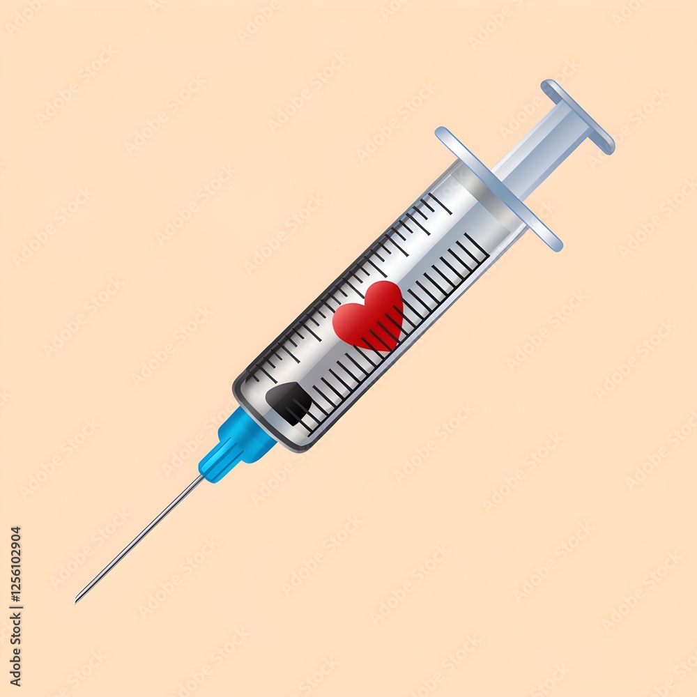 Clean Medical Syringe with Blue Liquid Clean Medical Syringe with Blue Liquid