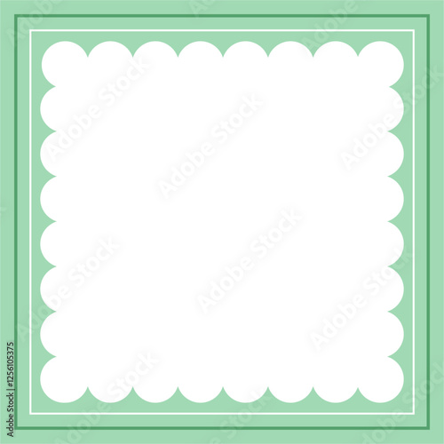 Green and white background color with stripe line shape. Suitable for social media post and web internet ads. Template layout. Frame, boarder for text, picture, advertisement. Empty space.