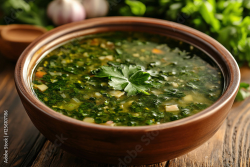A Bowl Of Steaming Molokhiy...