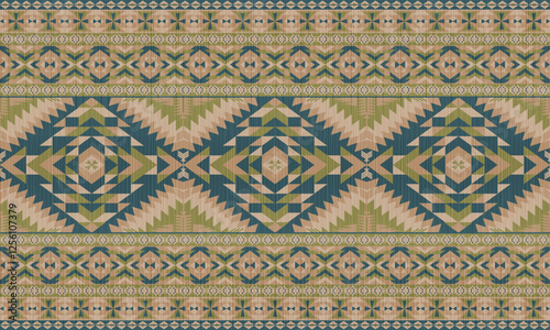 American tribal ethnic native pattern.Traditional Navajo,Aztec,Apache,Southwest and Mexican style fabric pattern.Abstract vector motif pattern.For fabric,clothing,blanket,carpet,woven,wrap,decoration.