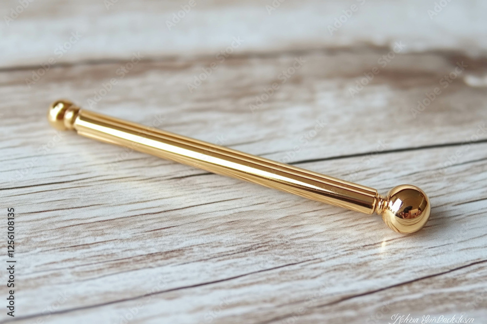 A Single Bobbypin Resting On A Wooden Surface, Simple And Minimalist A Single Bobbypin Resting On A Wooden Surface, Simple And Minimalist