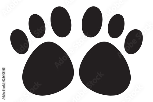 Silhouette Animal Paw Prints Vector Illustration Design Art