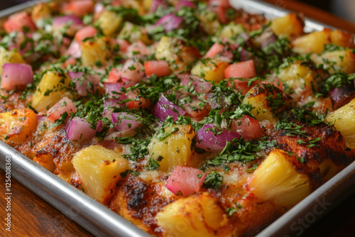 A Vibrant Pizza Topped With...