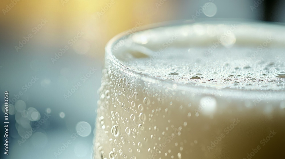 Close-Up of Refreshing Beer with Bubbles and Foam in Glass Close-Up of Refreshing Beer with Bubbles and Foam in Glass
