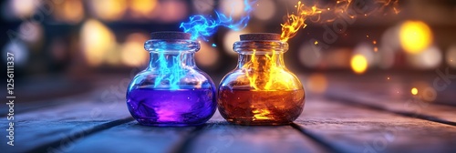 modern potions -- colorful concoctions in glass jars photo